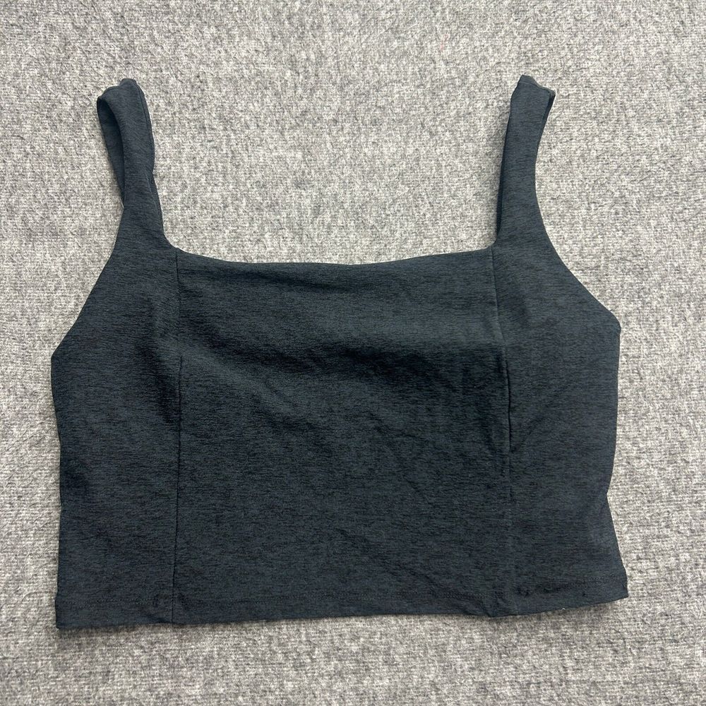 Beyond Yoga Spacedye Tank XL Black Bra Cropped Workout Top Active Gym Womens